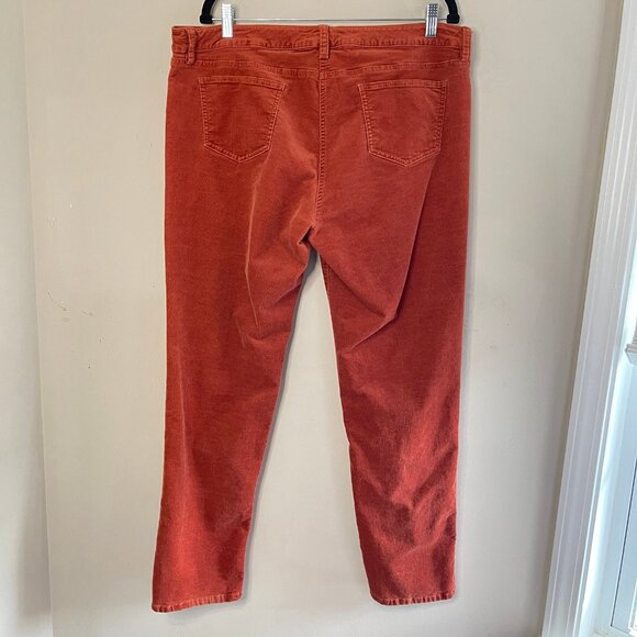 EILEEN FISHER Spiced Pumpkin Straight-Leg Corduroy Pants, Size 16 - Picture 5 of 9